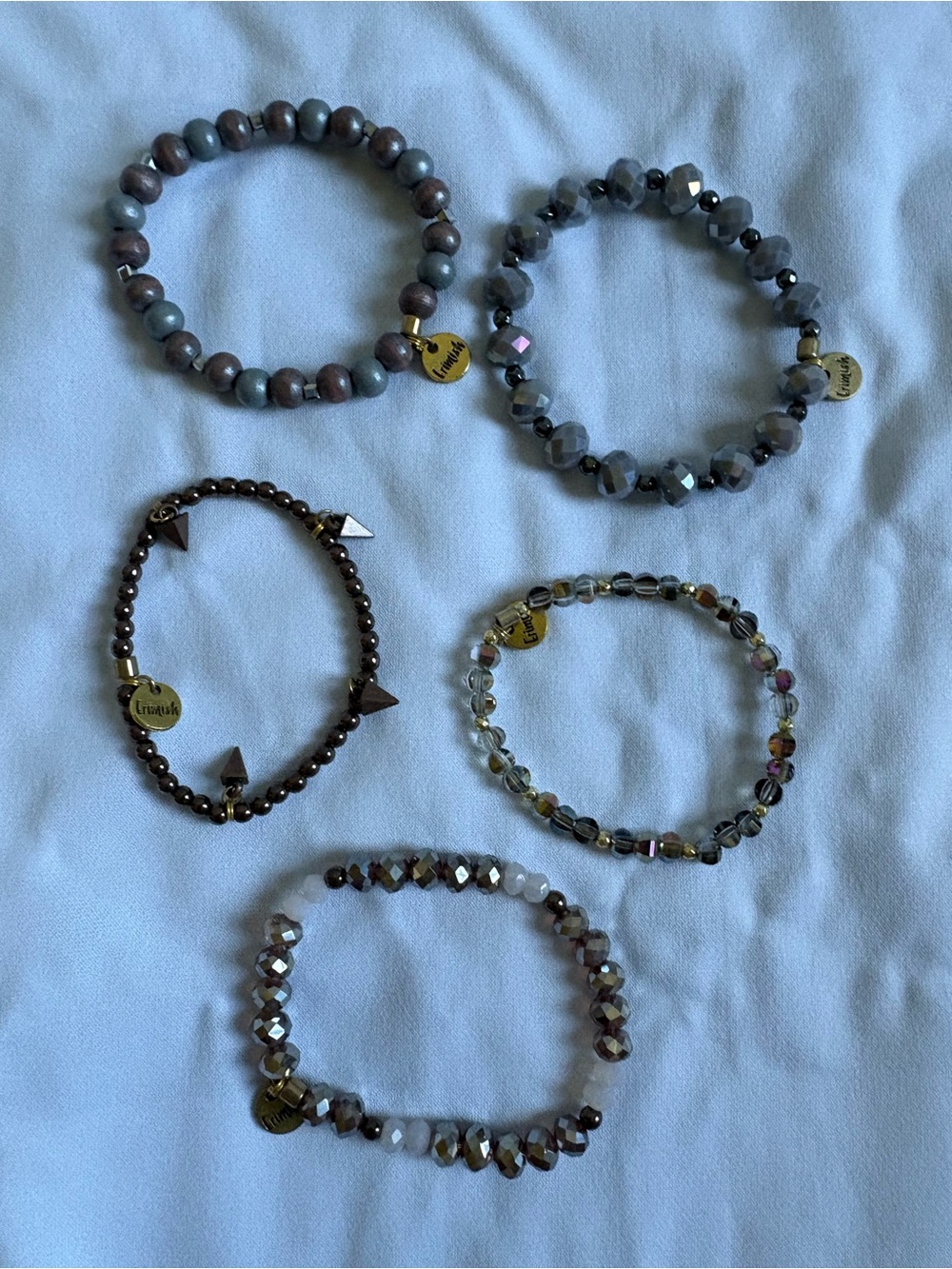 Erimish Beaded Stretch Bracelet Set - Neutral Multi-Tone